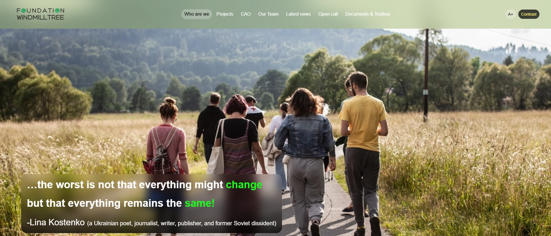 Windmill Tree Foundation website screenshot